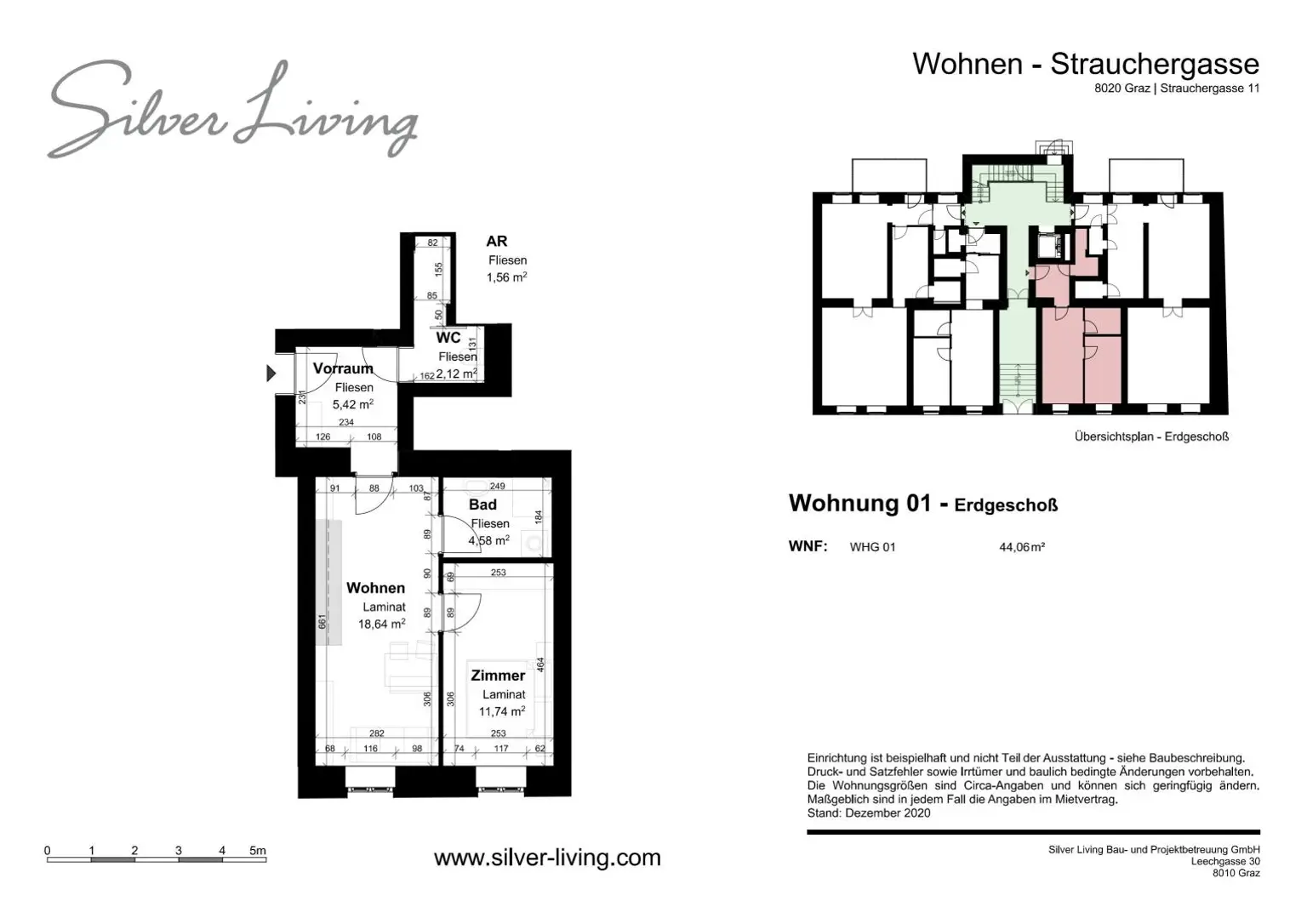 Geförderte 2 Zimmer Mietwohnung in der Strauchergasse TOP 1 [GF,StG]
