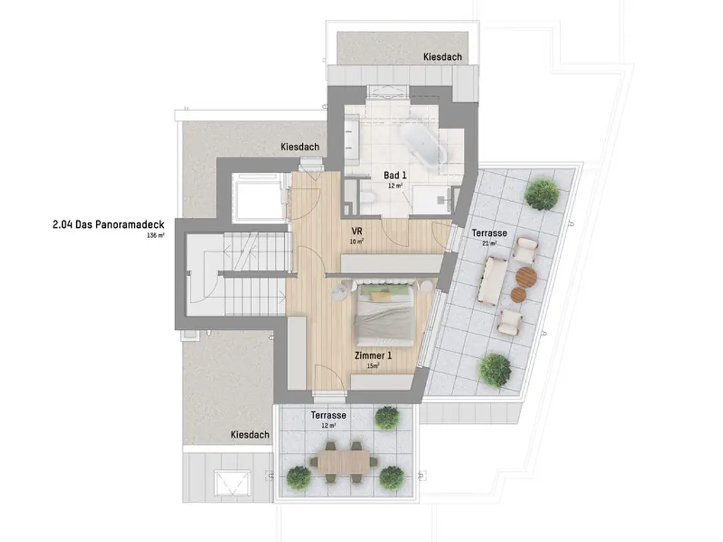 1220, Arminenstraße, Nur 200 m zur unteren Alten Donau, 4-Zimmer-Penthouse