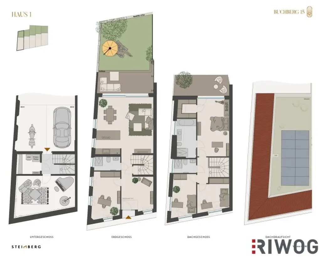 ERSTBEZUG IM ZENTRUM | Exklusives Townhouse Nähe Stadtplatz | Südwestseitiger Eigengarten | Sole-Wasser-Wärmepumpe | 2 TG-Stellplätze