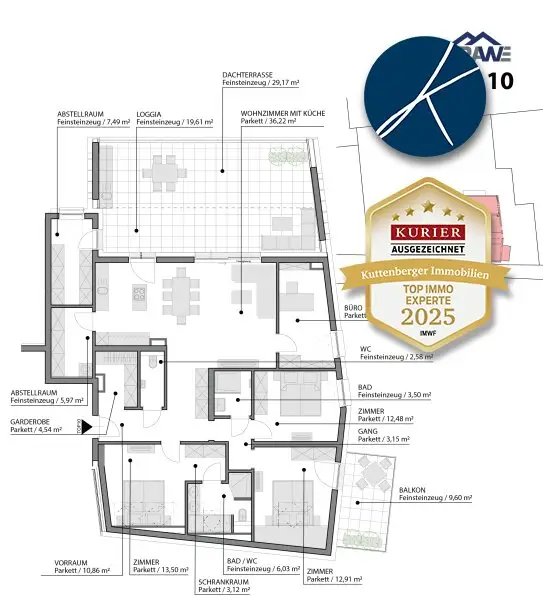 Großzügige Dachgeschoßwohnung mit Terrasse & Balkon (Top 10) - Neubauprojekt am Kremser Steindl