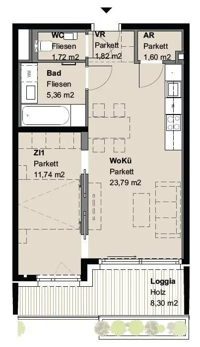 6. OG - Exklusive Neubauwohnung mit 8,3m2 Loggia und Weitblick!!!