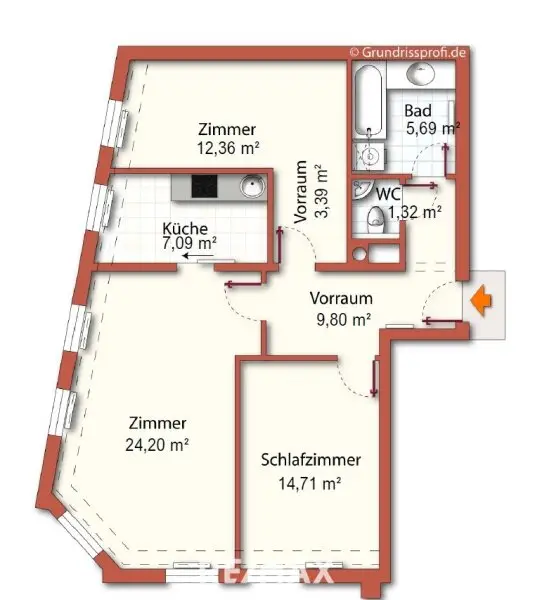 Helle 80m² 3 Zimmer nähe Meidlinger Hauptstrasse | als Anlage oder für Eigennutzer geeignet