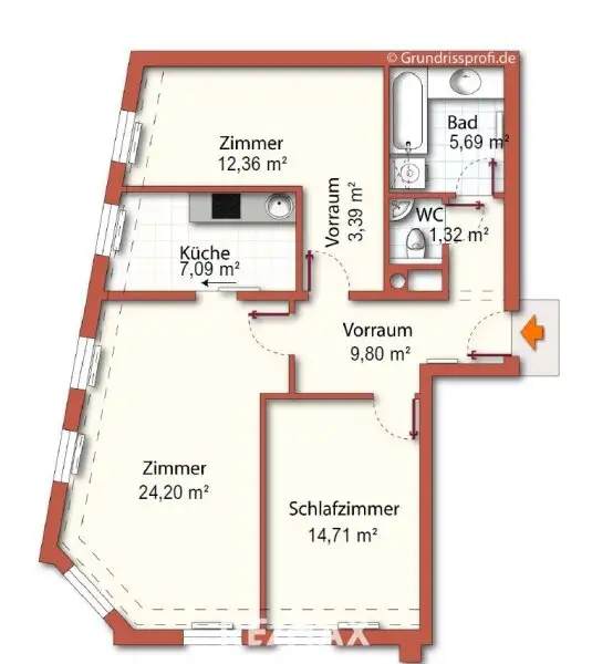 Helle 80m² 3 Zimmer nähe Meidlinger Hauptstrasse | als Anlage oder für Eigennutzer geeignet