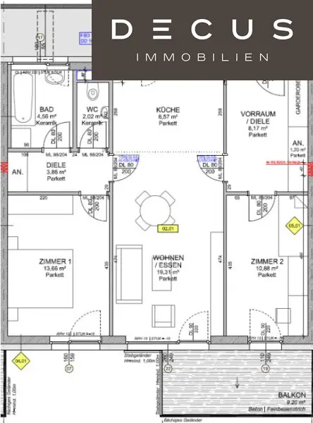 | TOLLE 3-ZIMMER-WOHNUNG | ULMENHOF | BALKON