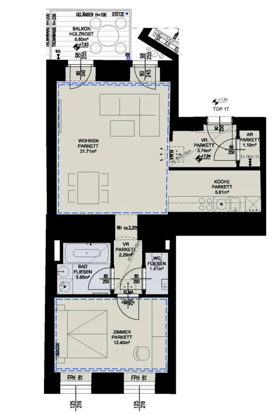 Erstbezug _Charmante 2-Zimmer-Wohnung mit Balkon und viel Licht. 2 OG