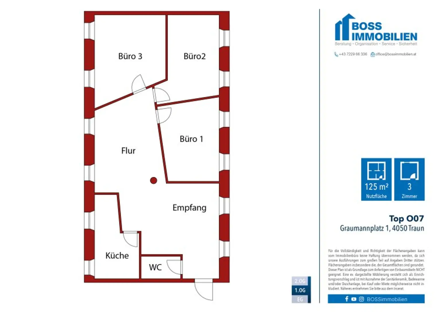 Bürofläche mit Geschichte - 125 m² mitten in Traun