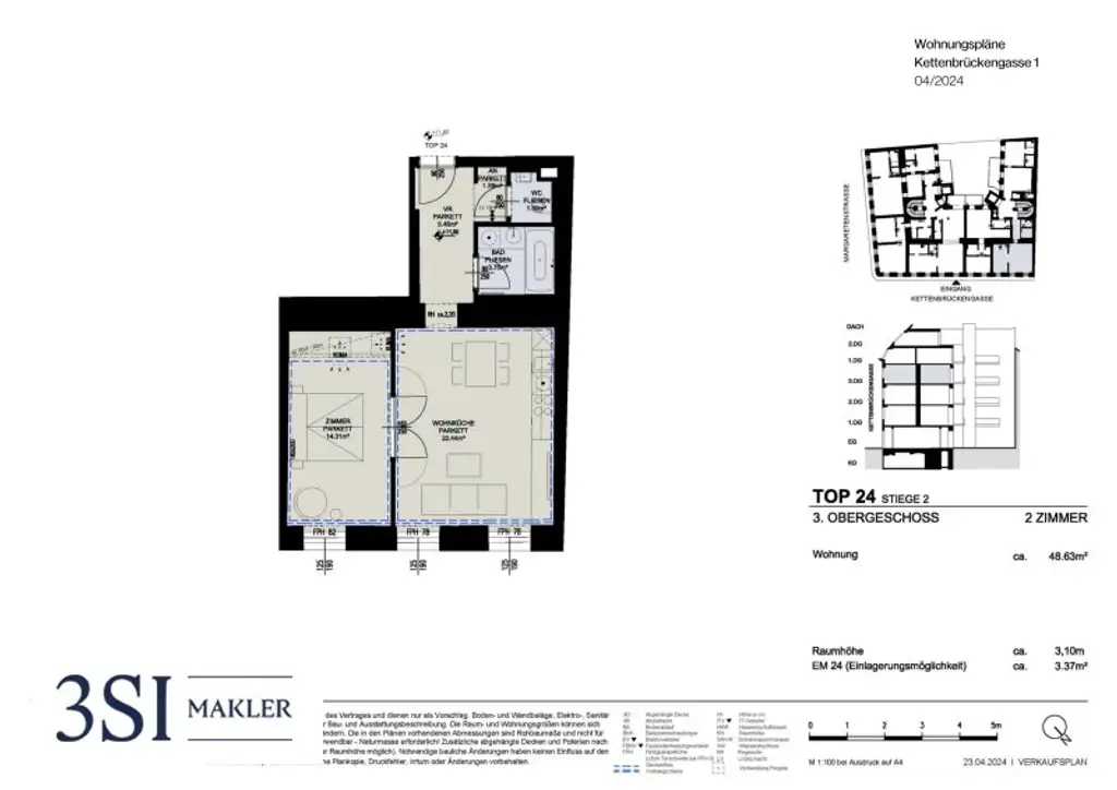 Perfekt geschnittene 2-Zimmer-Wohnung – modern, hell und nachhaltig