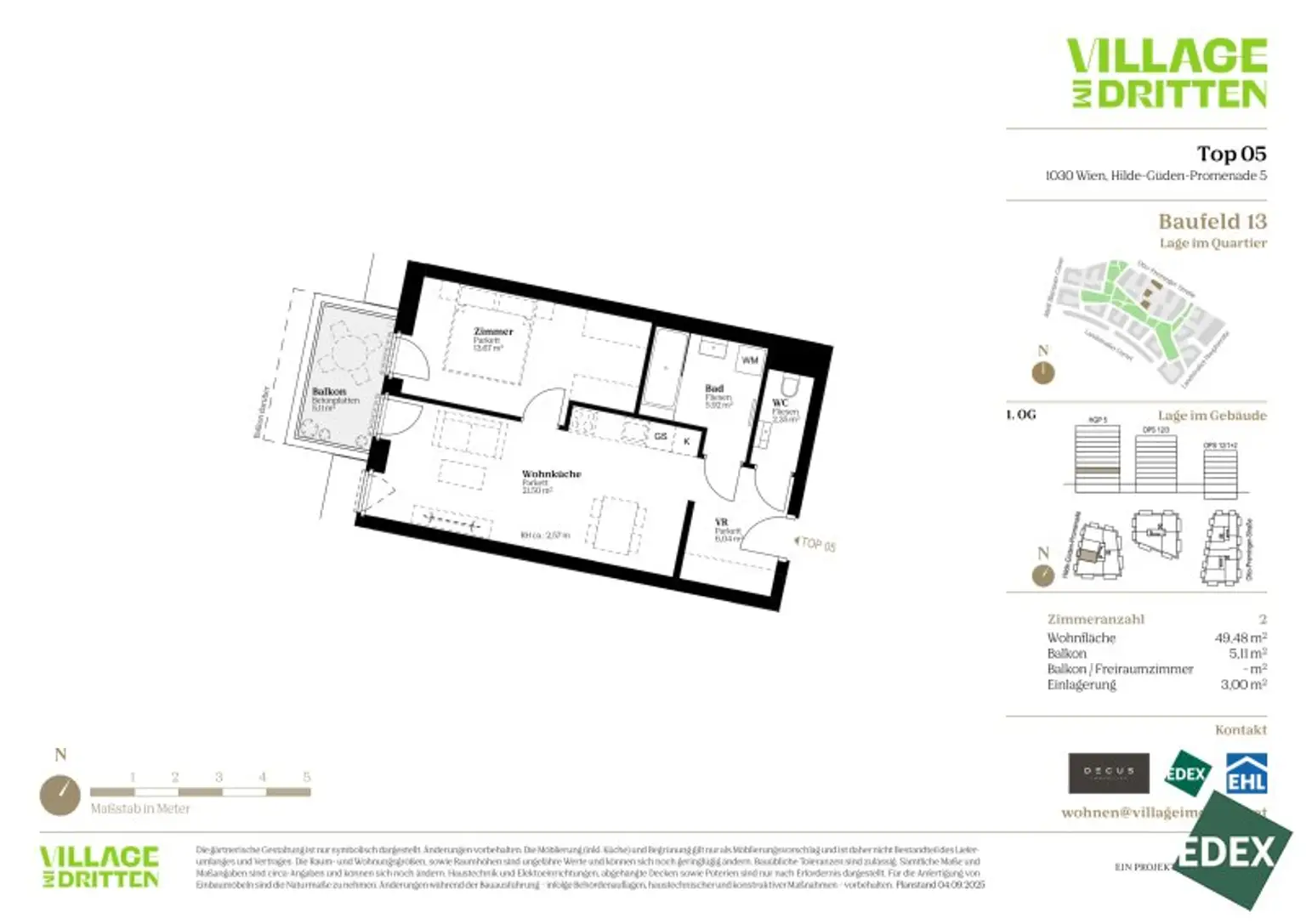 Südwestbalkon: 2-Zimmer-Anlage-Wohnung | URBAN DAHEIM | BAUFELD 13