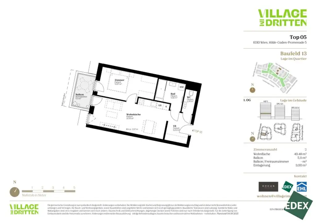 Südwestbalkon: 2-Zimmer-Anlage-Wohnung | URBAN DAHEIM | BAUFELD 13