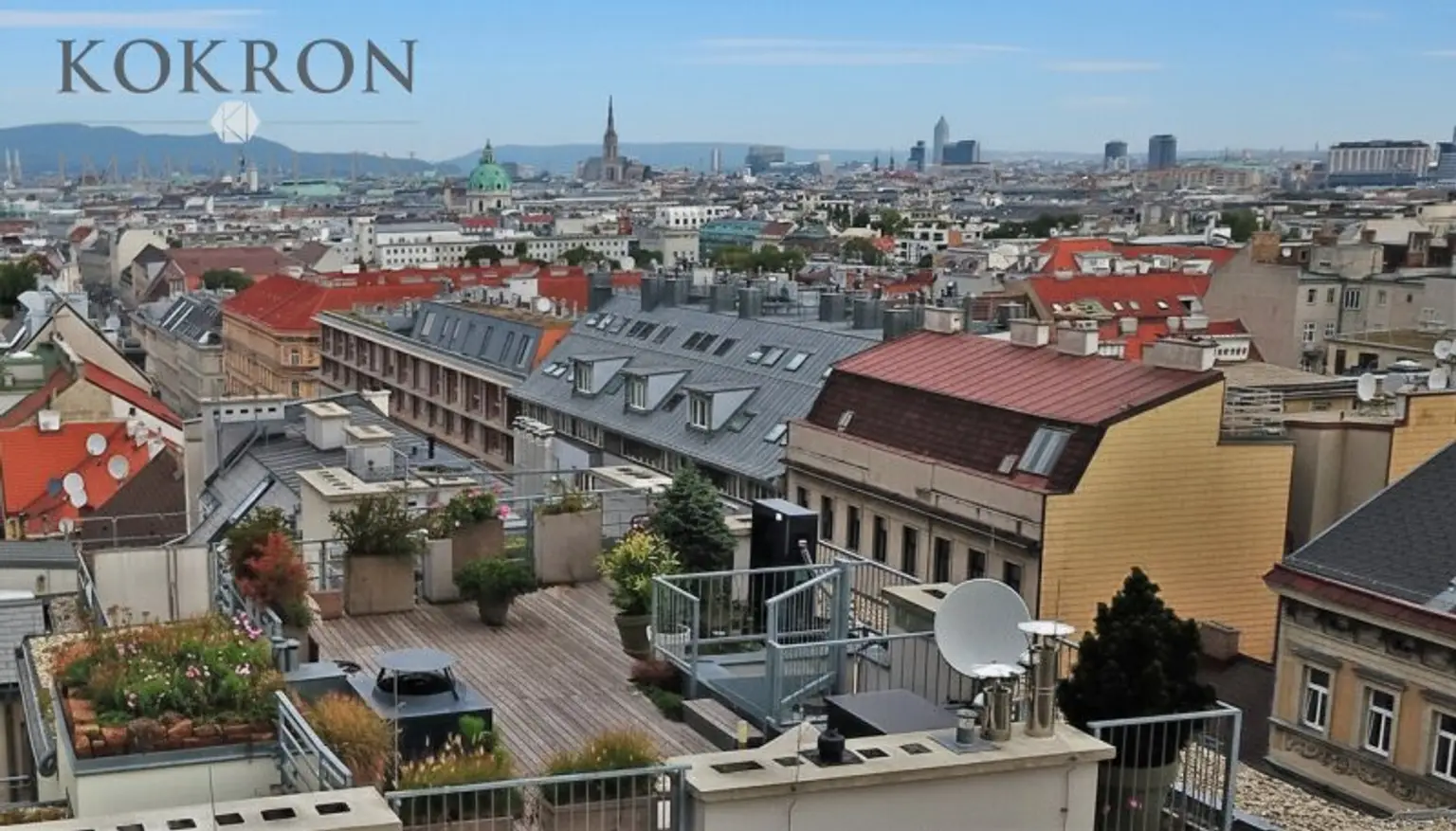 nicht einsehbare Dachterrasse mit Traumblick