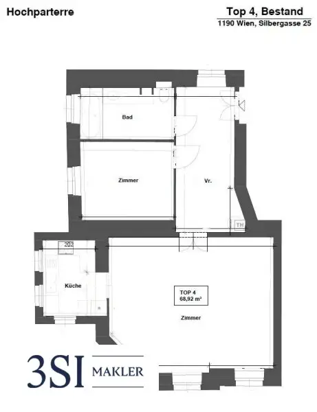Exklusive 2-Zimmer-Wohnung im begehrten Cottageviertel