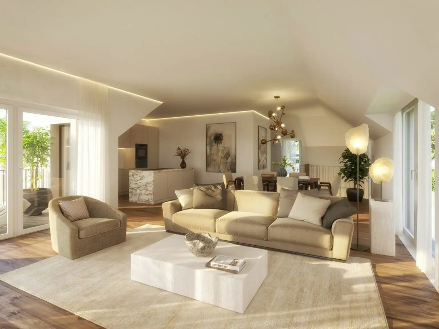 "Luxeriöse Attikawohnung 3.5-Zimmer mit architektonischer Eleganz und exklusiver Dachterrasse"