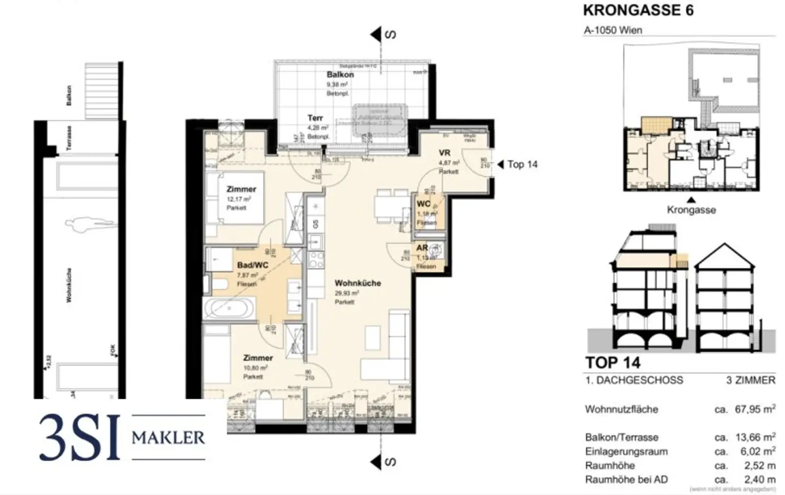 Urbaner Wohnkomfort mit Charme und Grünblick – stilvolle 3-Zimmer-Wohnung mit Balkon in ruhiger Innenhoflage