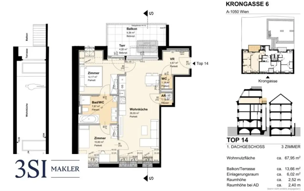 Urbaner Wohnkomfort mit Charme und Grünblick – stilvolle 3-Zimmer-Wohnung mit Balkon in ruhiger Innenhoflage
