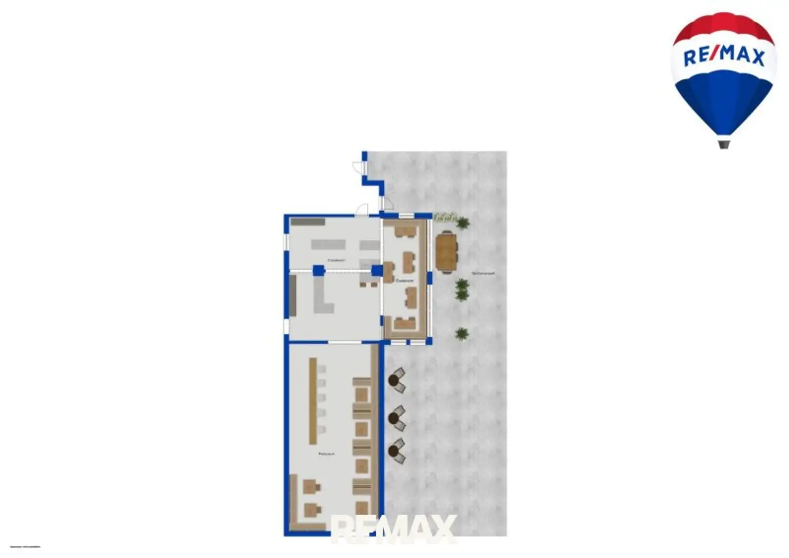 Grundriss Gastronomiebereich EG