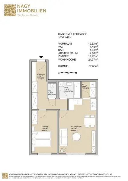 Ab 15. Dezember! Nahe U3! Zentrale 2-Zimmer-Wohnung inkl. Stellplatz zu vermieten!