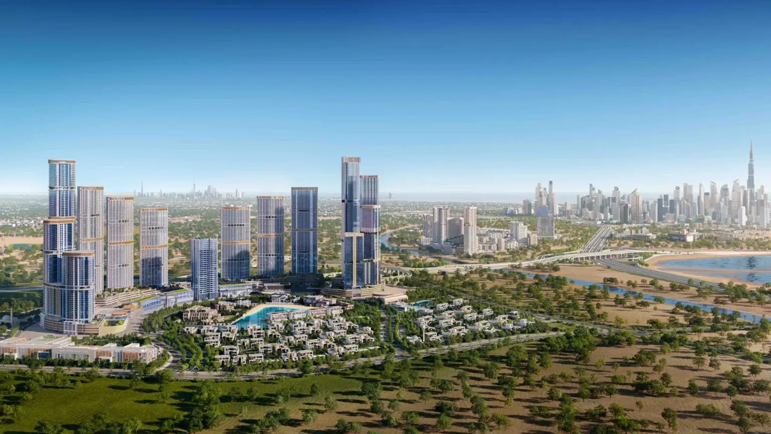 Anlage mit Blick auf den Burj Khalifa