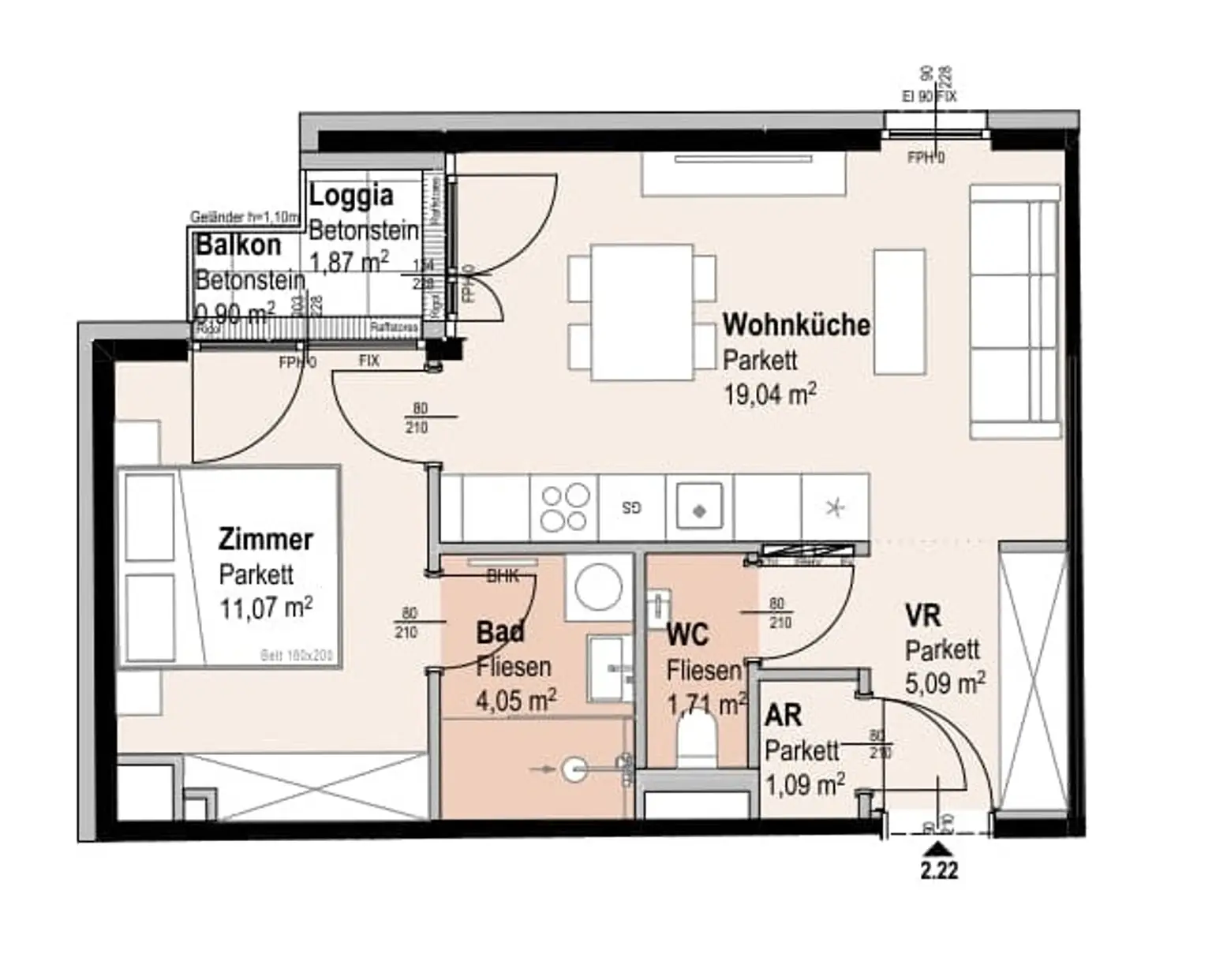 "Wohnoase Siebenbrunnengasse 44 - 2-Zi Erstbezug mit Loggia für smarte Stadtmenschen."