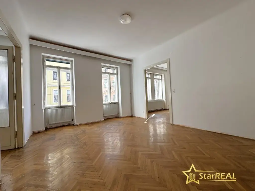 ROHDIAMANT IN TOPLAGE! U6 DIREKT. SANIERUNGSBEDÜRFTIGE 3,5 ZIMMER. FISCHGRÄTPARKETT.