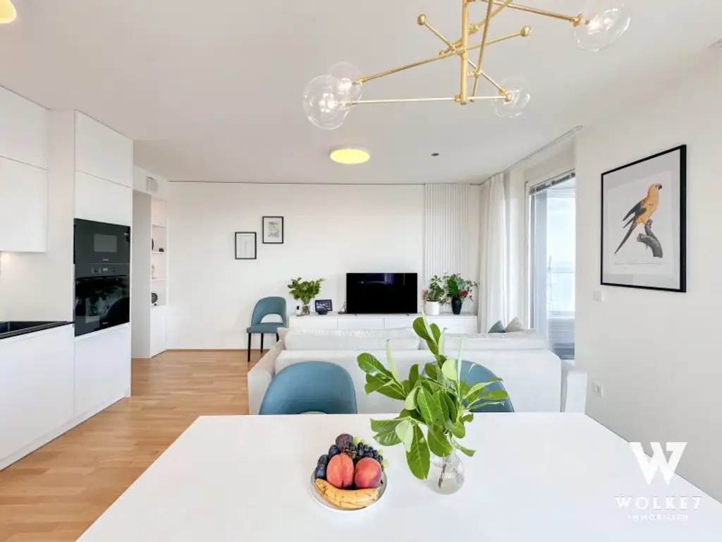 Exklusive 3-Zimmer-Residenz im Marina Tower – 16. Etage mit Donaupanorama