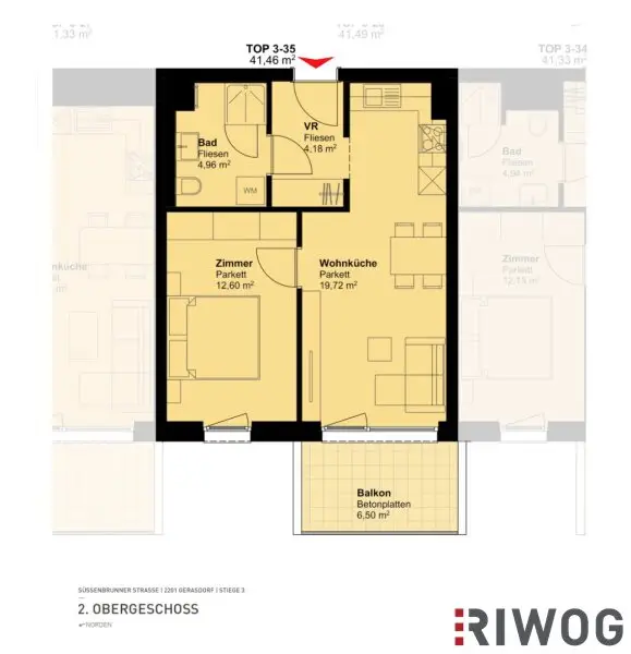 ERSTBEZUG miit 2 Zimmer und westseitigem Balkon in RUHELAGE