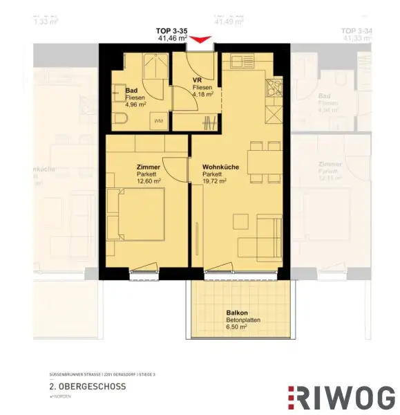 ERSTBEZUG miit 2 Zimmer und westseitigem Balkon in RUHELAGE
