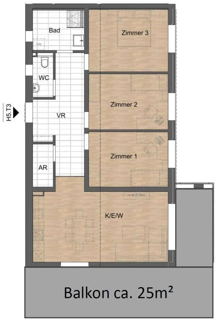 Großzügige Balkonwohnung in Werndorf/ Haus 5 Top 3