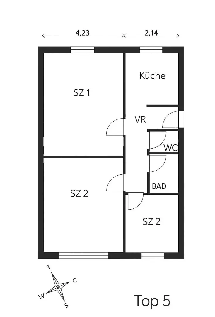 Bennogasse: zentral begehbare 3-Zimmer Neubauwohnung