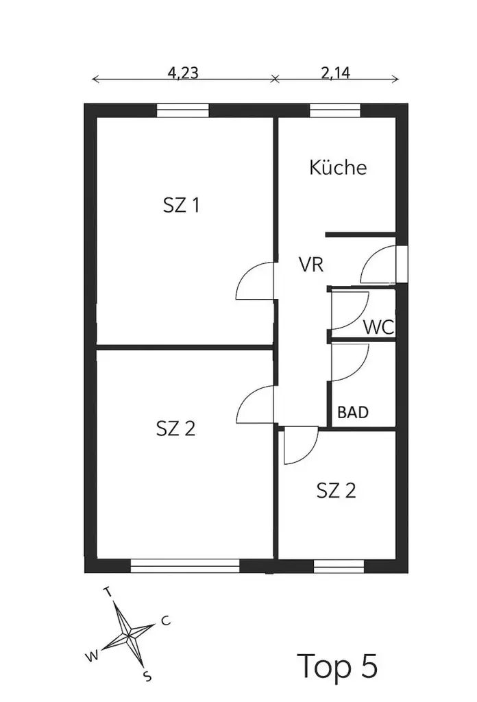 Bennogasse: zentral begehbare 3-Zimmer Neubauwohnung