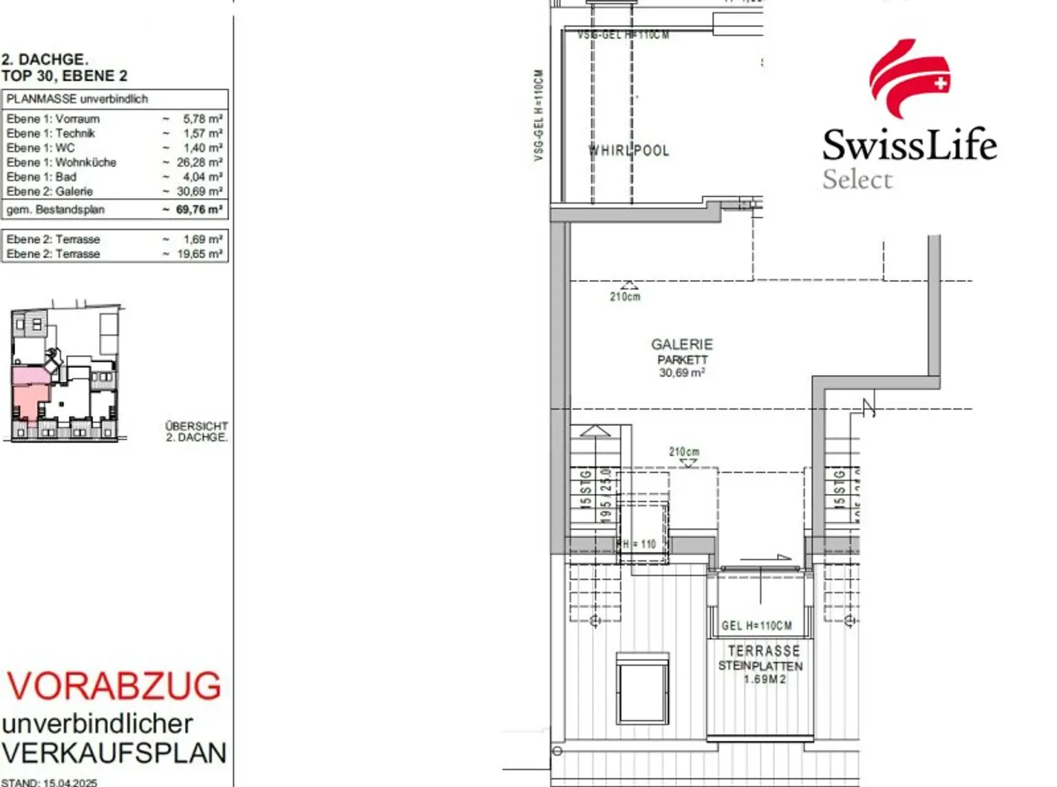 2-3 Zimmer mit Pool und Weitblick in die City