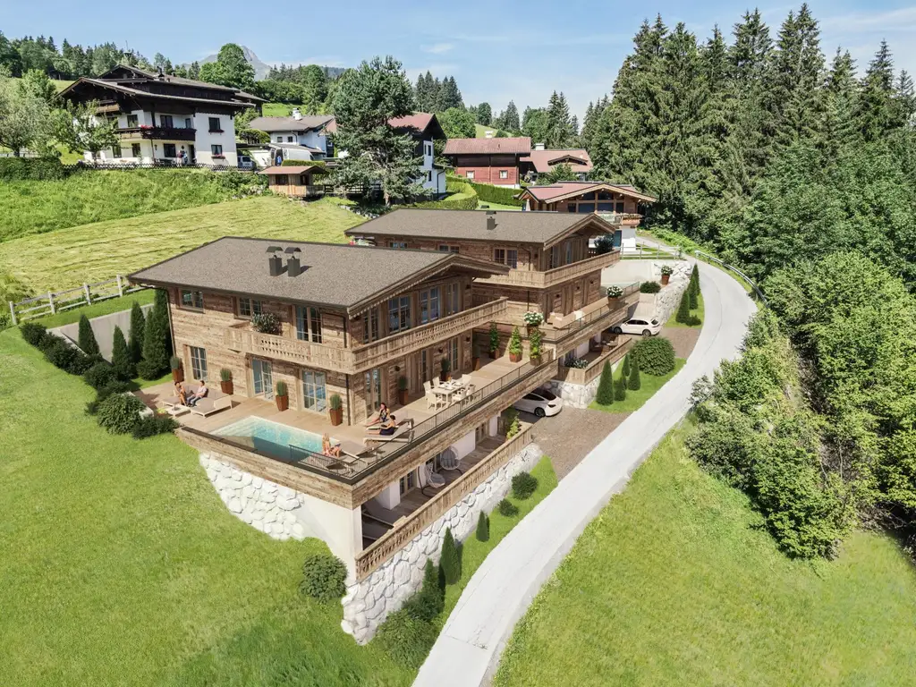 Zwei trendige Chalets mit endloser Aussicht