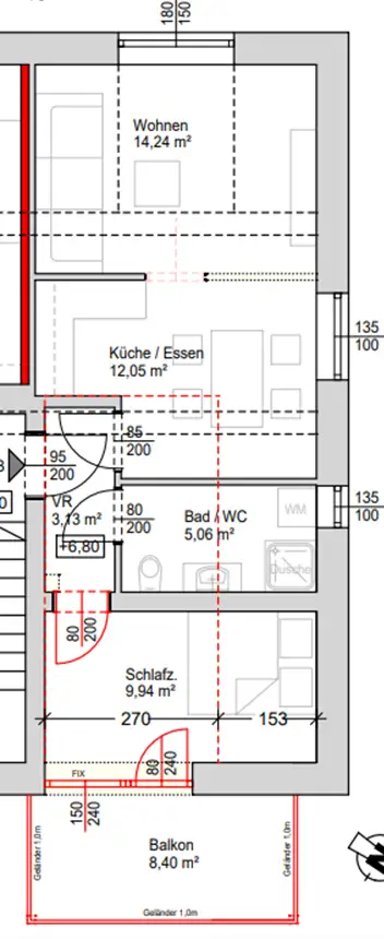 Modern sanierte Dachgeschosswohnung mit hochwertiger Klimaanlage