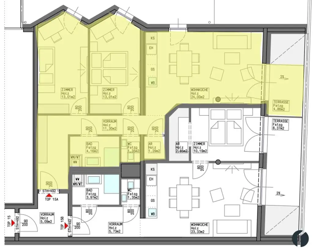 Wohnungsplan Top 30 A