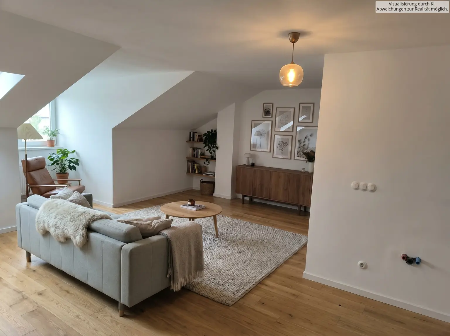 Wohnzimmer KI visualisiert