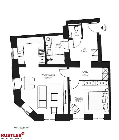 ,,Der Benediktiner‘‘ – Stilvoller 3-Zimmer-Erstbezug - Nähe Kutschkermarkt