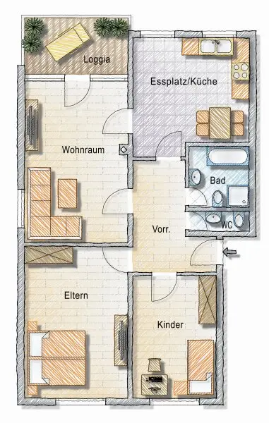 Familienfreundliche Wohnung in Buch in Tirol