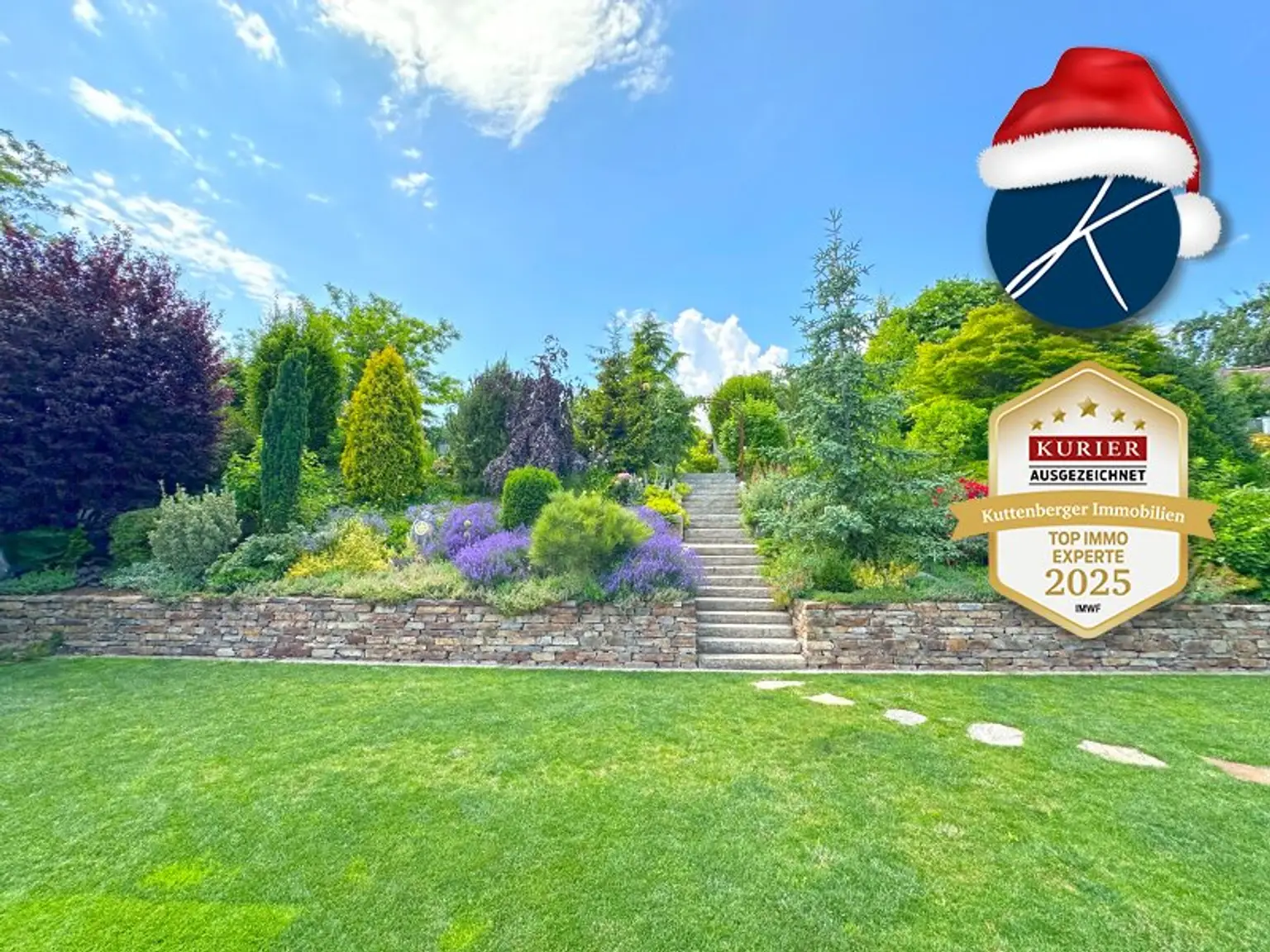 Traumgarten mit Koi-Teich und Wasserspielen