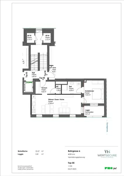 Sehr gut aufgeteilte 2-Zimmer Wohnung mit Loggia und Einbauküche!