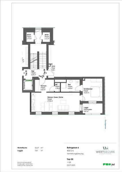 Sehr gut aufgeteilte 2-Zimmer Wohnung mit Loggia und Einbauküche!
