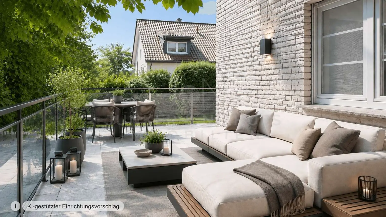 Terrasse mit Möblierungsvorschlag