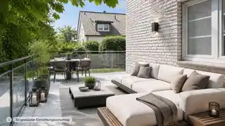 Terrasse mit Möblierungsvorschlag