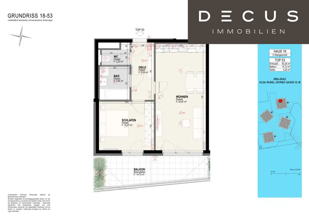 | GREENCITY LIVING | 2 ZIMMER | BALKON | NÄHE SCHLOSS ST. MARTIN