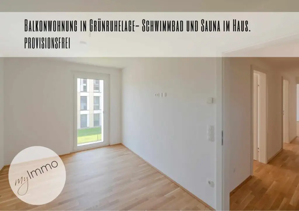 Balkonwohnung in Grünruhelage- Schwimmbad und Sauna im Haus. PROVISIONSFREI
