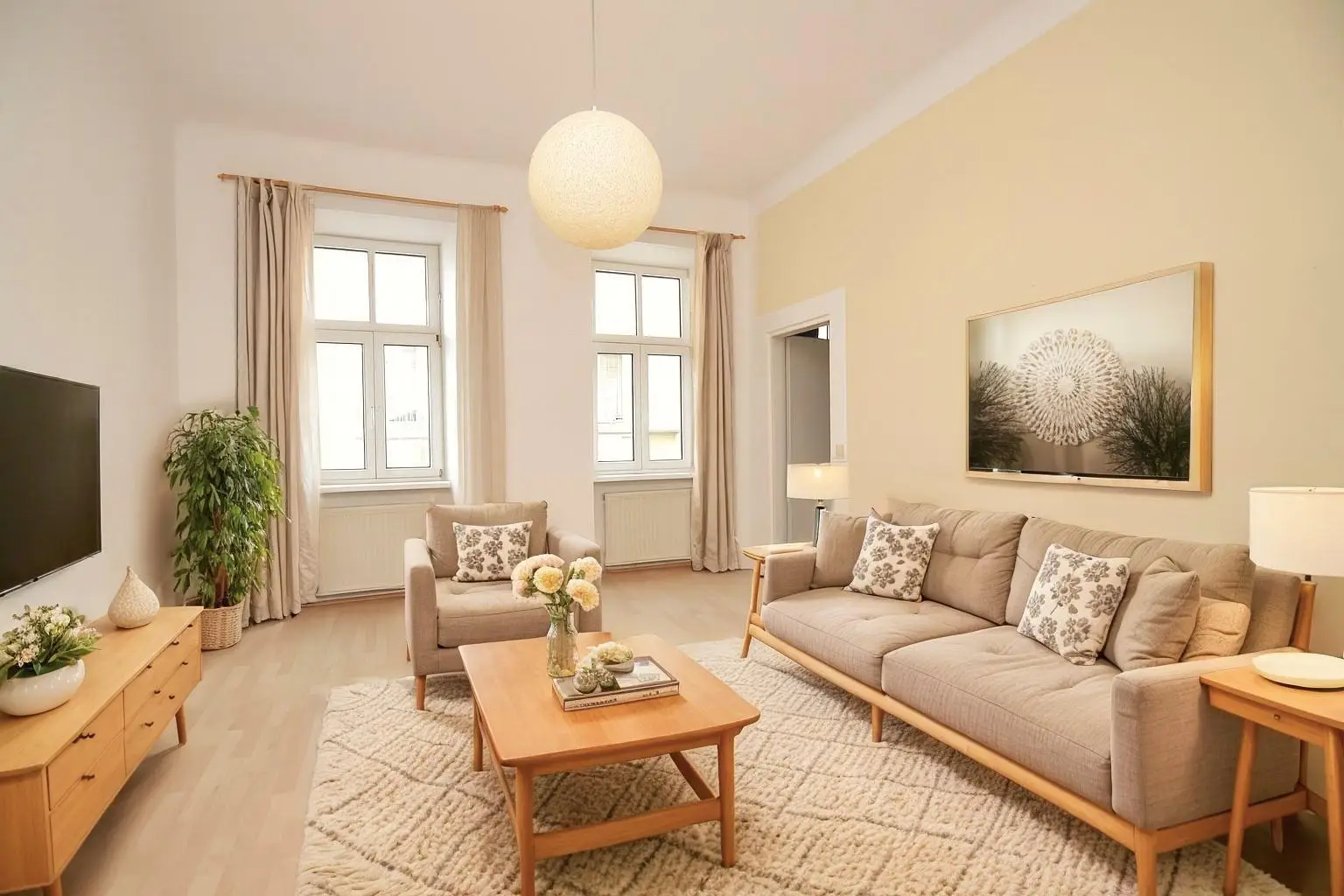 Wohnzimmer (virtuell eingerichtet)