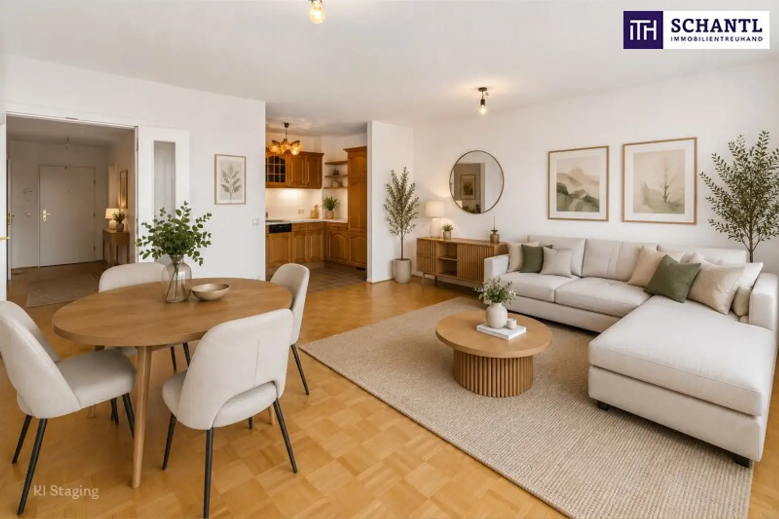 Wohnzimmer, KI Staging