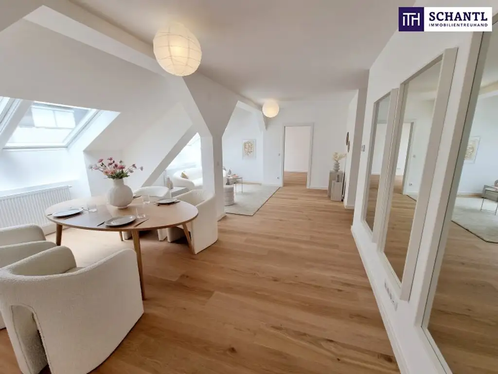 WOW! Stylischer Wohntraum im Dachgeschoss! Frisch saniert + Ruhelage + Traumhaftes Altbauhaus + Hofseitige Terrasse + U-Bahn ums Eck + Beste Infrastruktur und Anbindung!