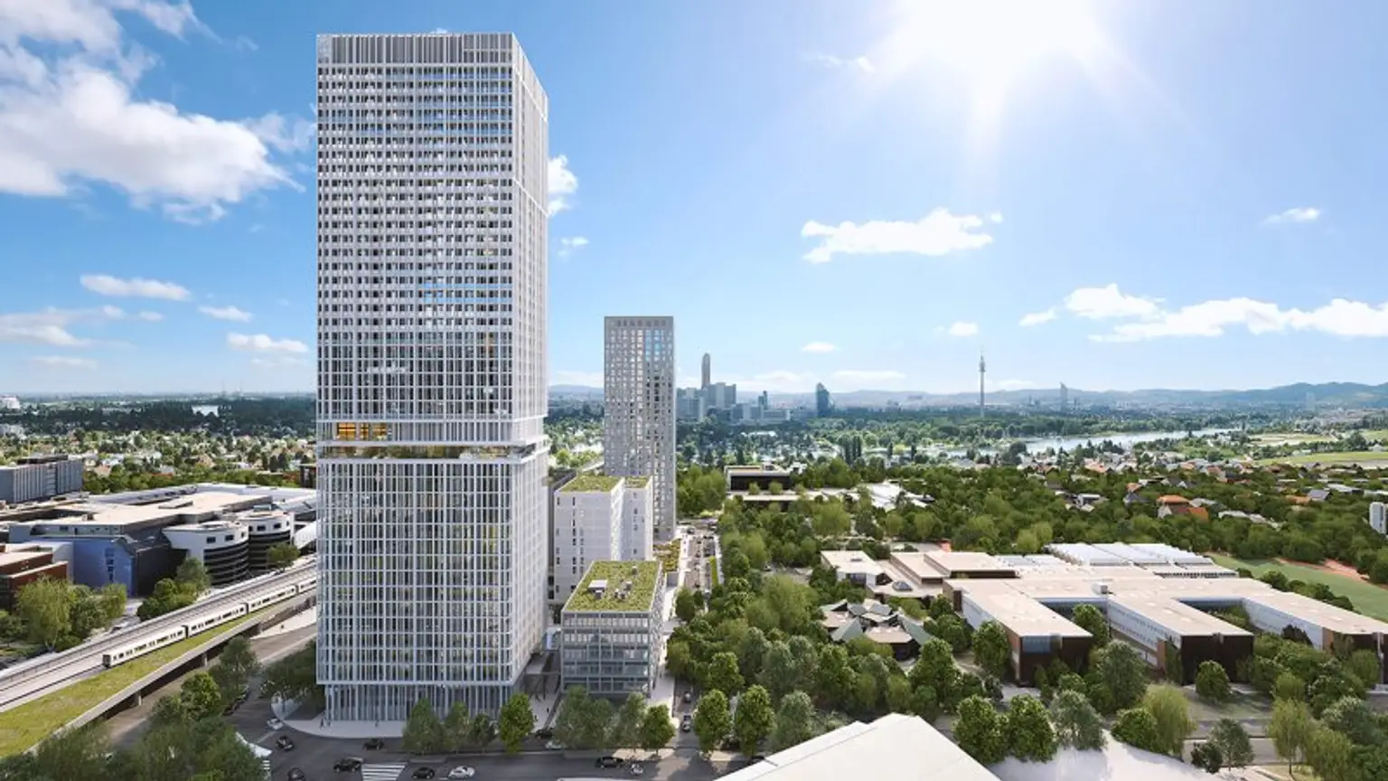 U-Bahn U1 Kagran - Sauna - Loggia - Fitnessraum - Deckenkühlung - Pool am Dach