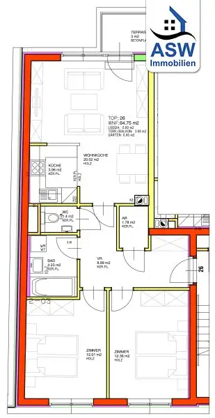 Perfekt aufgeteilte 3-Zimmerwohnung mit Balkon (befristet vermietet)