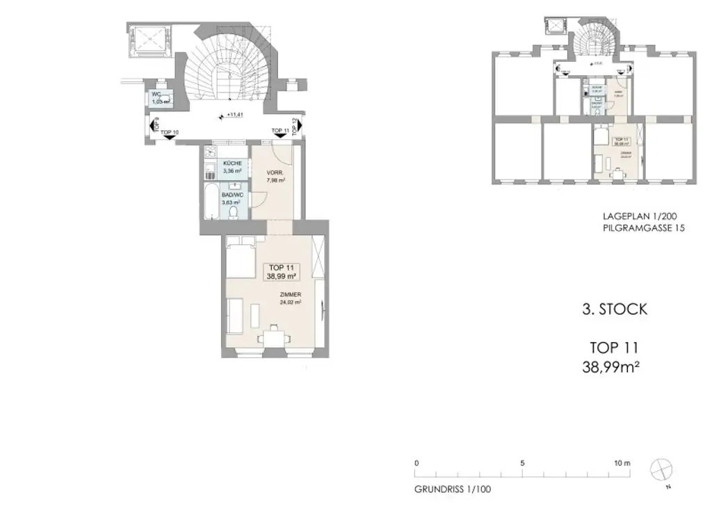 Perfekt aufgeteilte Stadtwohnung – 1 Zimmer, Erstbezug nahe Pilgramgasse