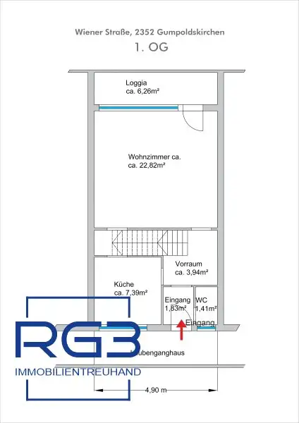 Wohnung in Gumpodskirchen mit Loggia